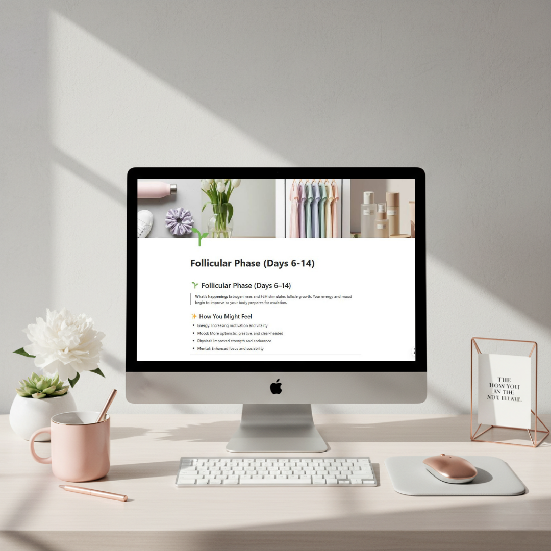 Cycle Syncing Dashboard Notion Template | Women’s Wellness & Period Tracker - Image 7