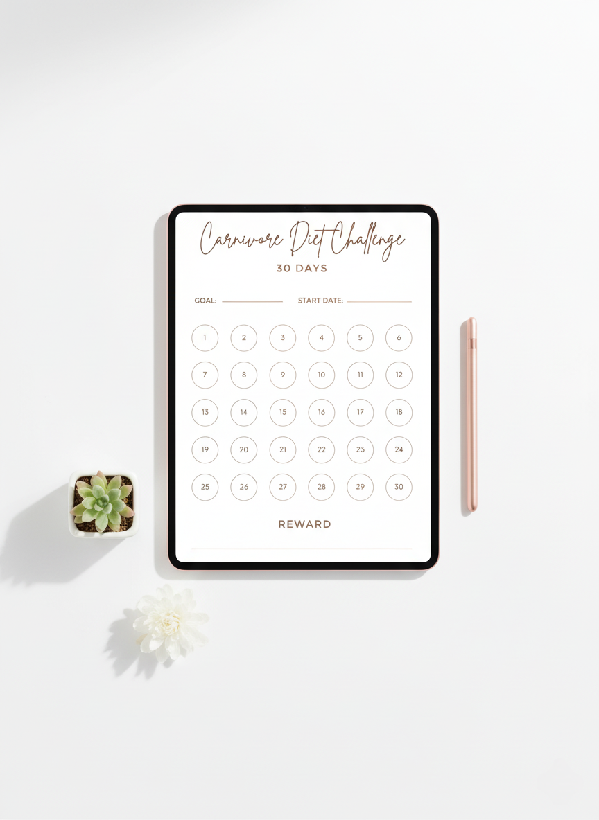 30 Day Carnivore Diet Tracker Printable | Meat-Based, Keto & Zero Carb Planner - Image 2