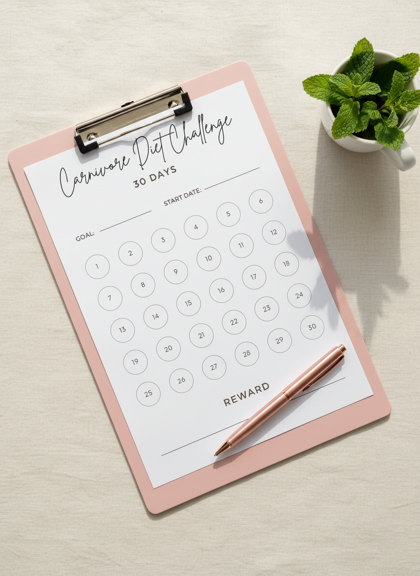 30 Day Carnivore Diet Tracker Printable | Meat-Based, Keto & Zero Carb Planner - Image 3
