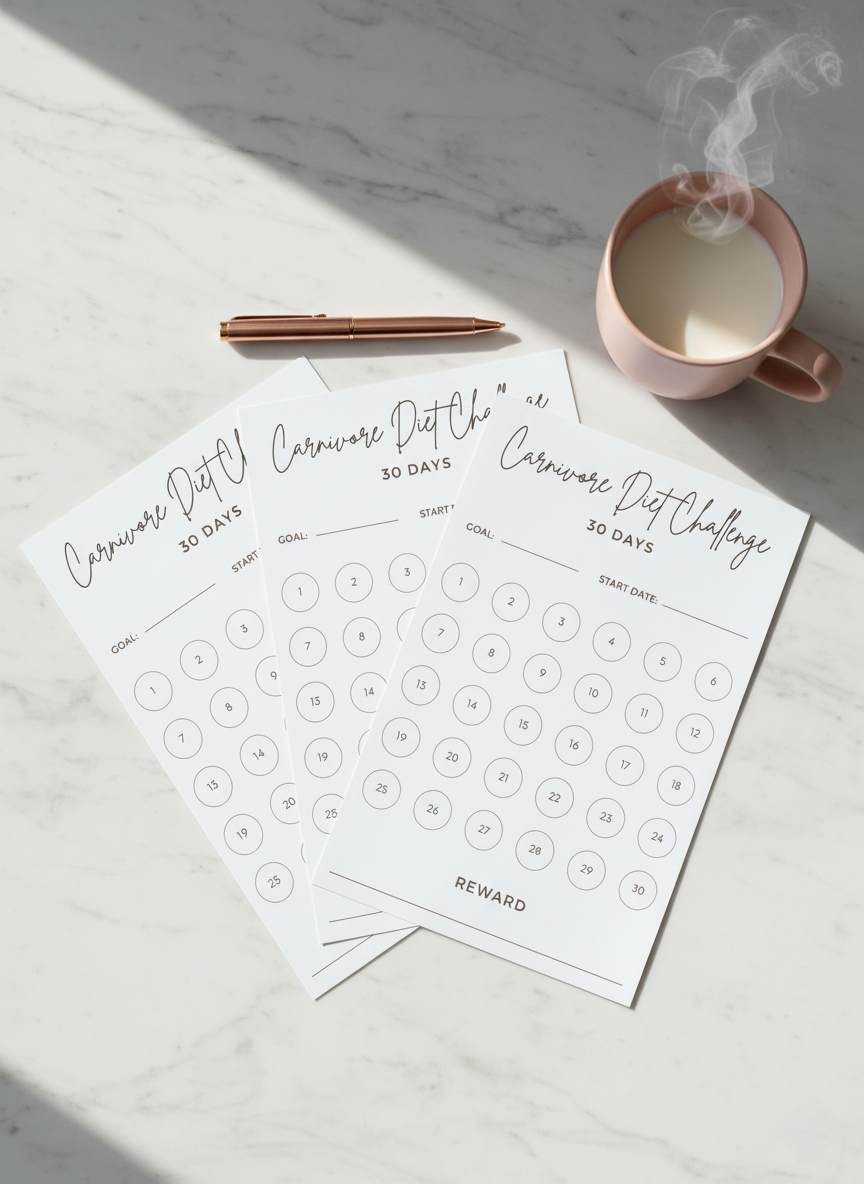 30 Day Carnivore Diet Tracker Printable | Meat-Based, Keto & Zero Carb Planner - Image 4