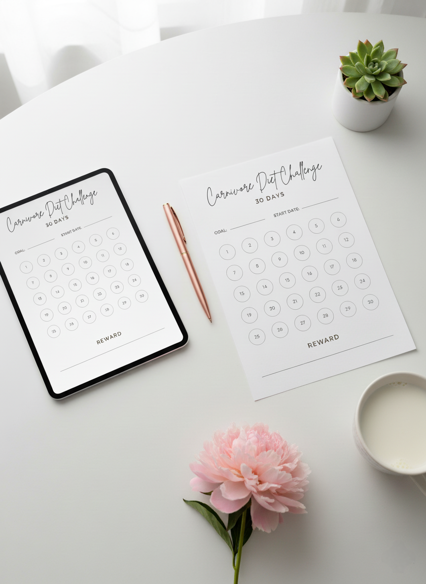 30 Day Carnivore Diet Tracker Printable | Meat-Based, Keto & Zero Carb Planner - Image 6