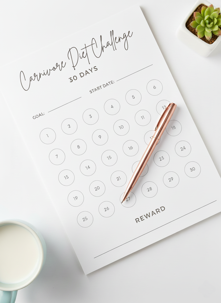 30 Day Carnivore Diet Tracker Printable | Meat-Based, Keto & Zero Carb Planner - Image 9