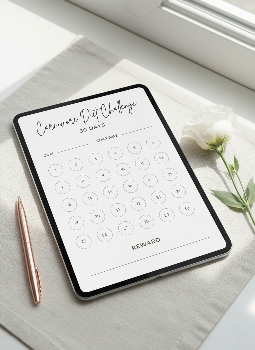 30 Day Carnivore Diet Tracker Printable | Meat-Based, Keto & Zero Carb Planner - Image 7