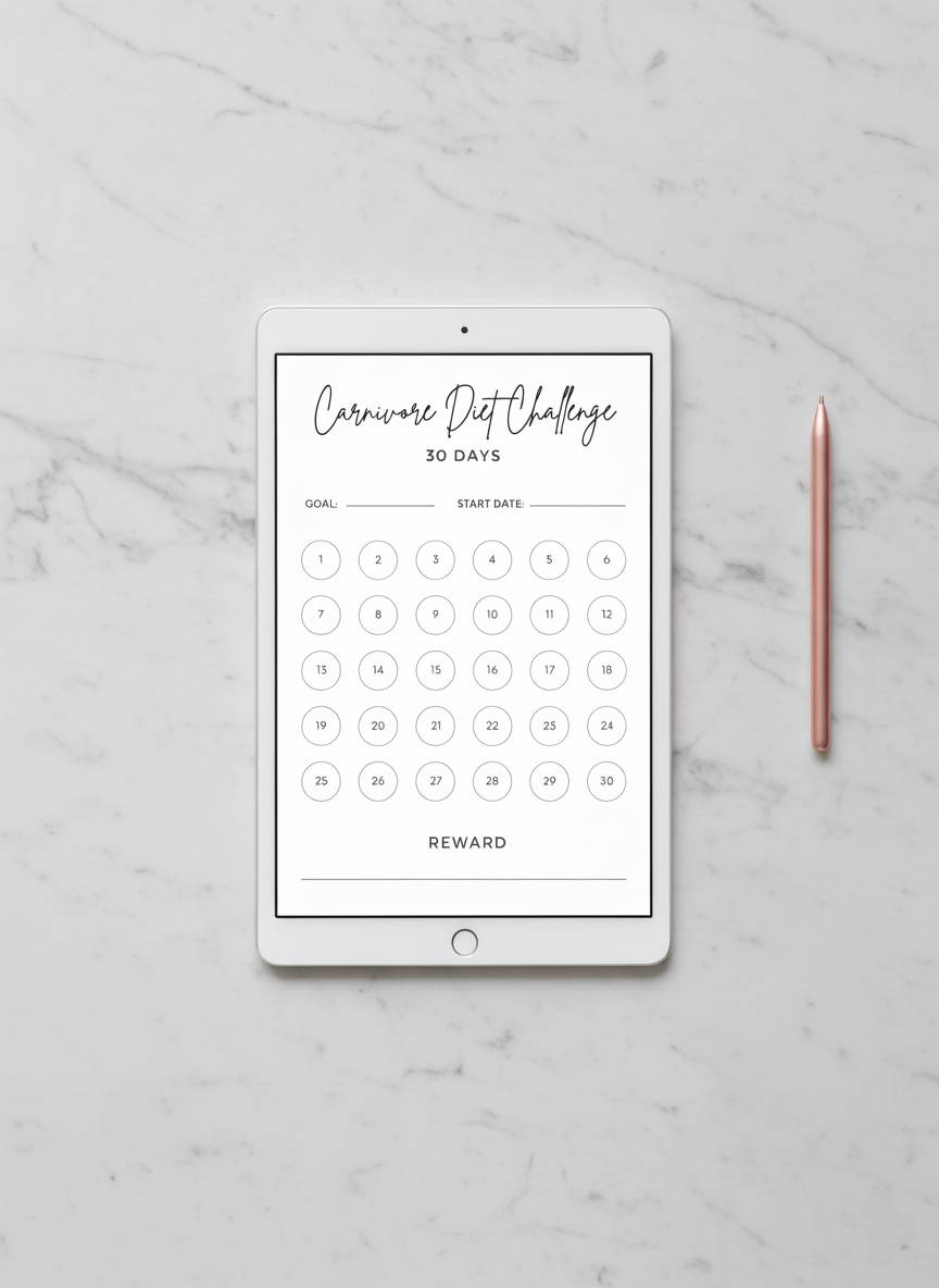 30 Day Carnivore Diet Tracker Printable | Meat-Based, Keto & Zero Carb Planner - Image 8