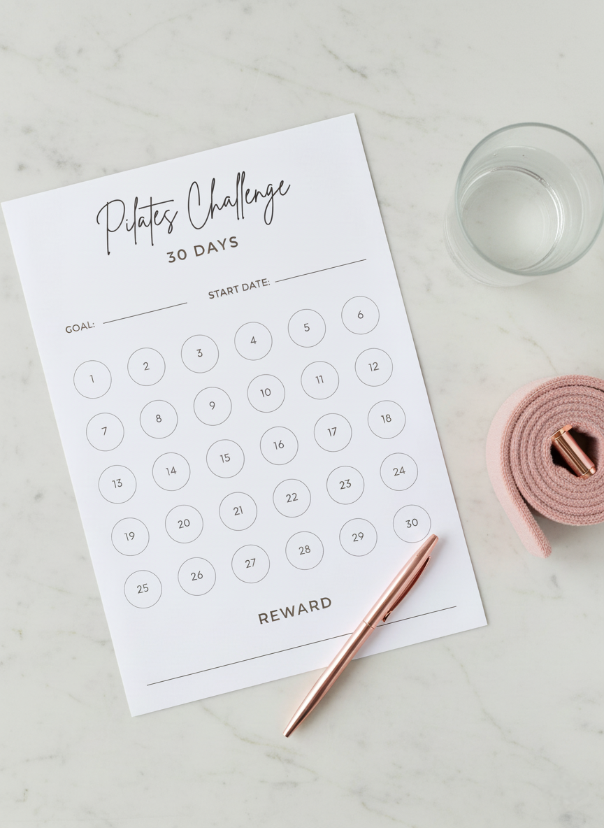 30 Day Pilates Tracker Printable | Pilates Workout & Habit Log