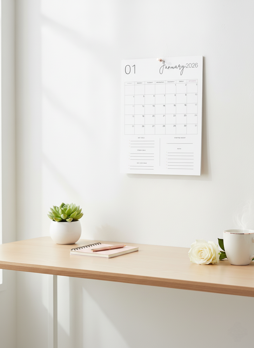 2026 Printable Weight Loss Calendar | Monthly Diet, Fitness & Self-Care Planner - Image 7