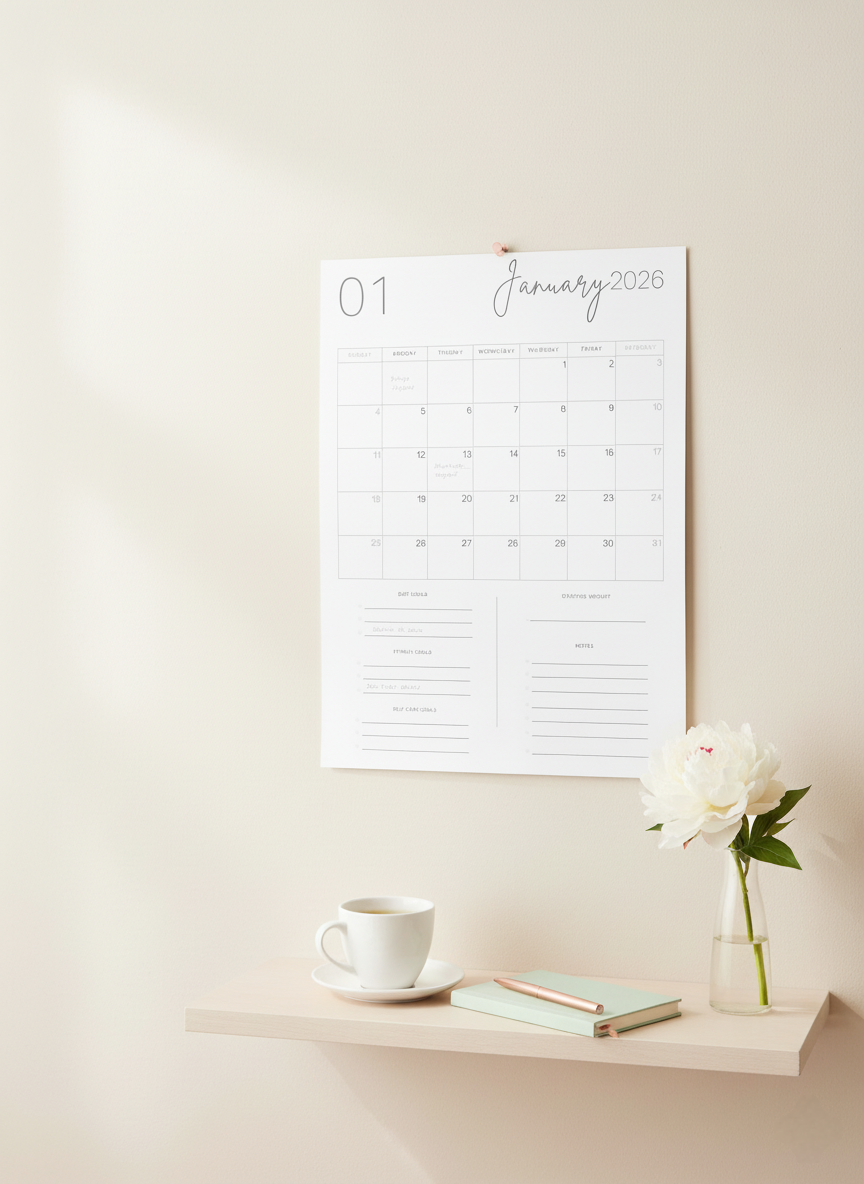 2026 Printable Weight Loss Calendar | Monthly Diet, Fitness & Self-Care Planner - Image 9