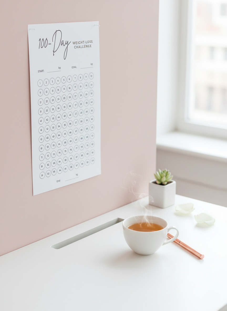 100 Day Weight Loss Tracker Printable | Habit & Goal Planner for Sustainable Wellness - Image 5