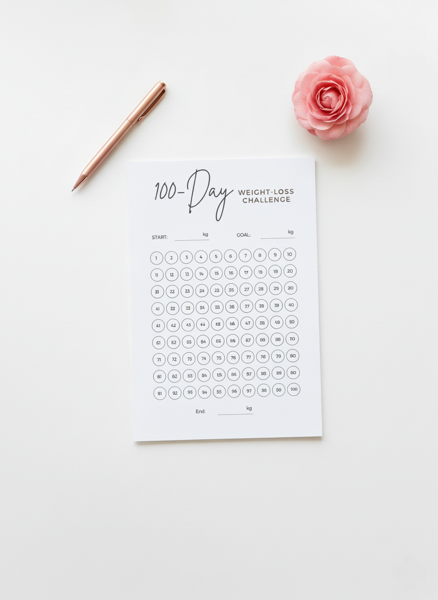 100 Day Weight Loss Tracker Printable | Habit & Goal Planner for Sustainable Wellness - Image 4