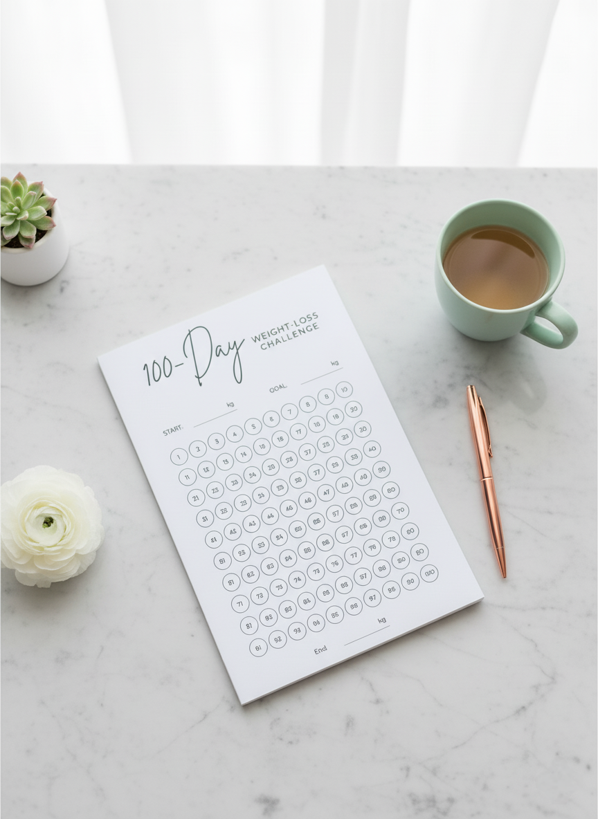 100 Day Weight Loss Tracker Printable | Habit & Goal Planner for Sustainable Wellness - Image 6