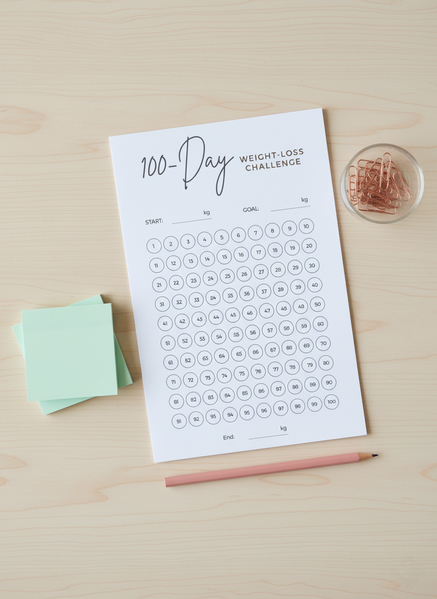 100 Day Weight Loss Tracker Printable | Habit & Goal Planner for Sustainable Wellness - Image 8